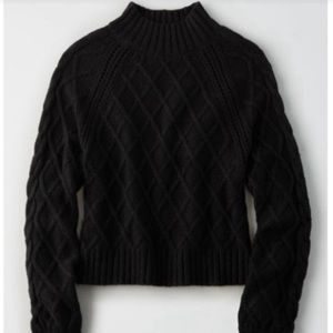 American Eagle Black Mock Neck Sweater
